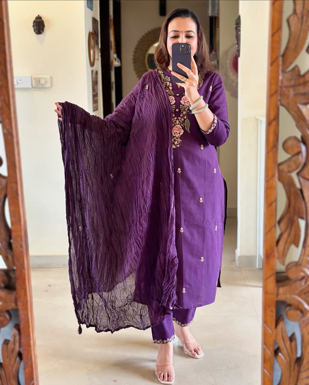 Cotton New Beautiful kurti pant with dupatta For Women's